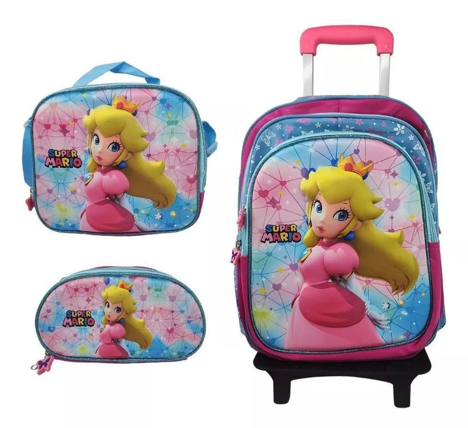 Mochila Ruedas Lonchera Estuche Princes